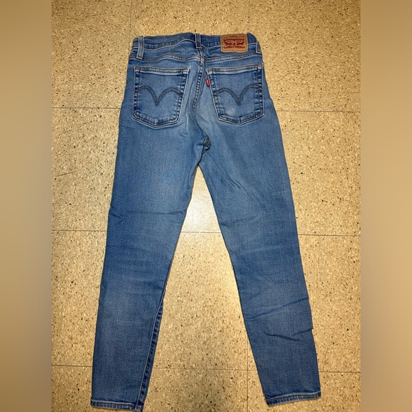 Levis Womens Blue Denim Wedgie Skinny Button Fly Jeans Light Big E Premium Sz 25 - Picture 2 of 8